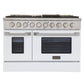 Kucht KNG Series 48" White Freestanding Natural Gas Range With 8 Burners