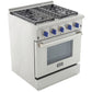 Kucht KRD Series 30" Freestanding Natural Gas Dual Fuel Range With 4 Burners and Royal Blue Knobs