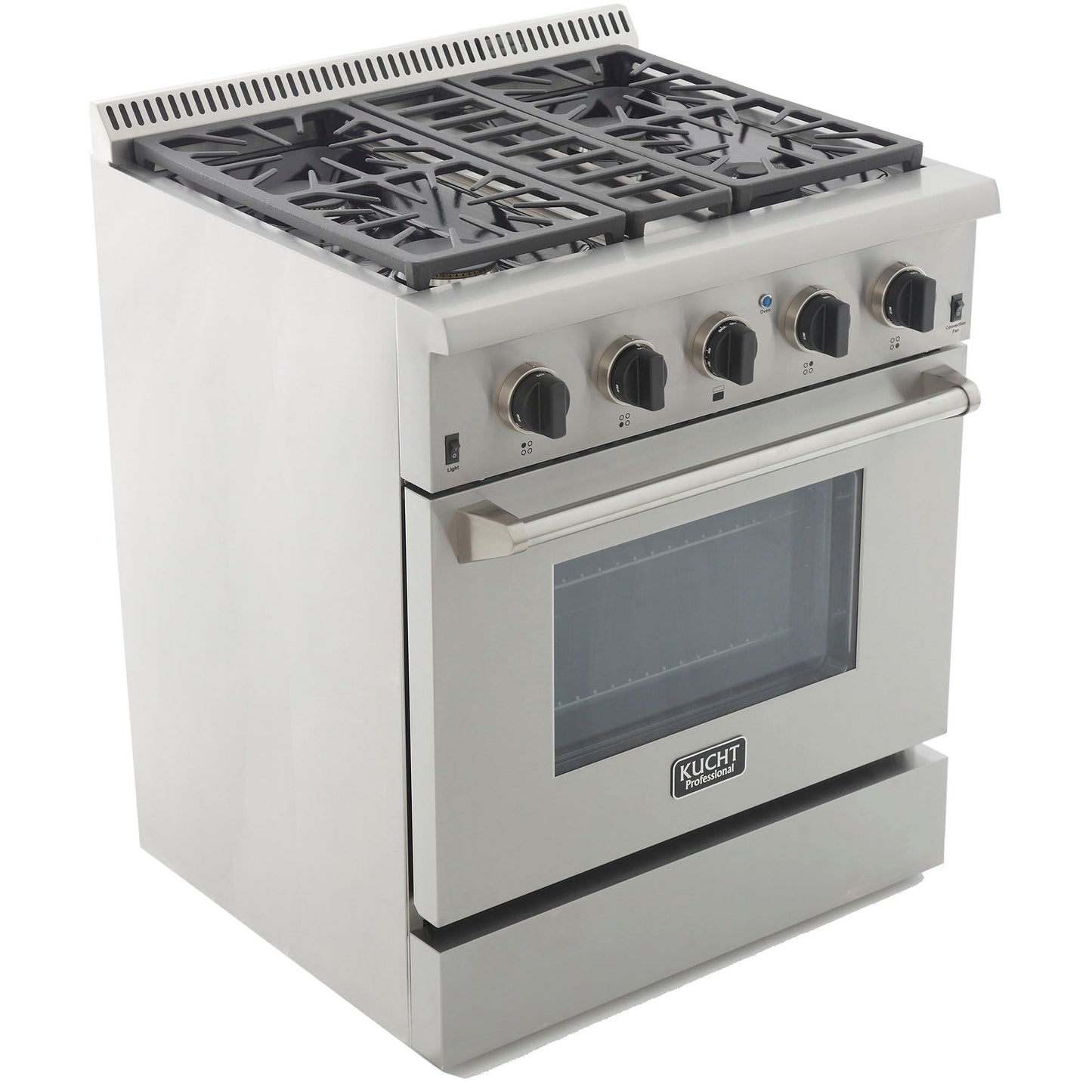 Kucht KRD Series 30" Freestanding Propane Gas Dual Fuel Range With 4 Burners and Tuxedo Black Knobs