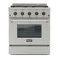 Kucht KRD Series 30" Freestanding Propane Gas Dual Fuel Range With 4 Burners and Tuxedo Black Knobs