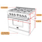 Kucht KRD Series 36" Freestanding Natural Gas Dual Fuel Range With 6 Burners and Classic Silver Knobs