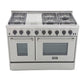 Kucht KRD Series 48" Freestanding Propane Gas Dual Fuel Range With 6 Burners, Griddle and Tuxedo Black Knobs