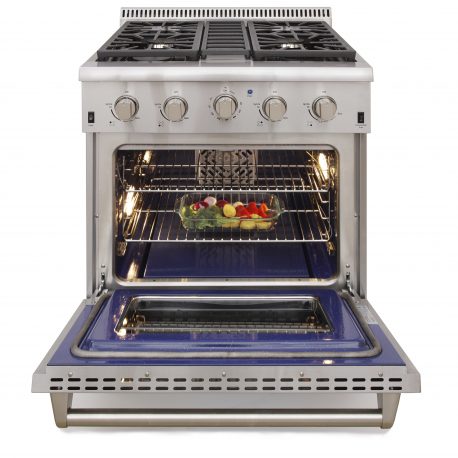 Kucht KRG Series 30" Freestanding Natural Gas Range With 4 Burners and Tuxedo Black Knobs