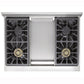 Kucht KRG Series 36" Freestanding Natural Gas Range With 4 Burners, Griddle and Royal Blue Knobs