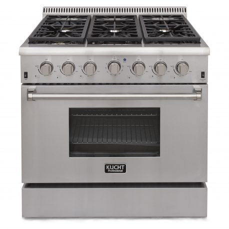 Kucht KRG Series 36" Freestanding Propane Gas Range With 6 Burners and Royal Blue Knobs