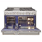 Kucht KRG Series 48" Freestanding Natural Gas Range With 6 Burners, Griddle and Classic Silver Knobs
