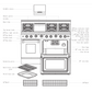 Kucht KRG Series 48" Freestanding Propane Gas Range With 6 Burners, Griddle and Classic Silver Knobs