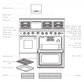 Kucht KRG Series 48" Freestanding Propane Gas Range With 6 Burners, Griddle and Royal Blue Knobs