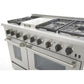 Kucht KRG Series 48" Freestanding Propane Gas Range With 6 Burners, Griddle and Tuxedo Black Knobs