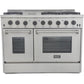 Kucht KRG Series 48" Freestanding Propane Gas Range With 6 Burners, Griddle and Tuxedo Black Knobs