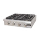 Kucht KRT Series 30" Natural Gas Range-Top With 4 Burners and Classic Silver Knobs