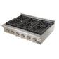 Kucht KRT Series 36" Natural Gas Range-Top With 6 Burners and Tuxedo Black Knobs