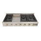Kucht KRT Series 48" Natural Gas Range-Top With 6 Burners, Griddle and Classic Silver Knobs
