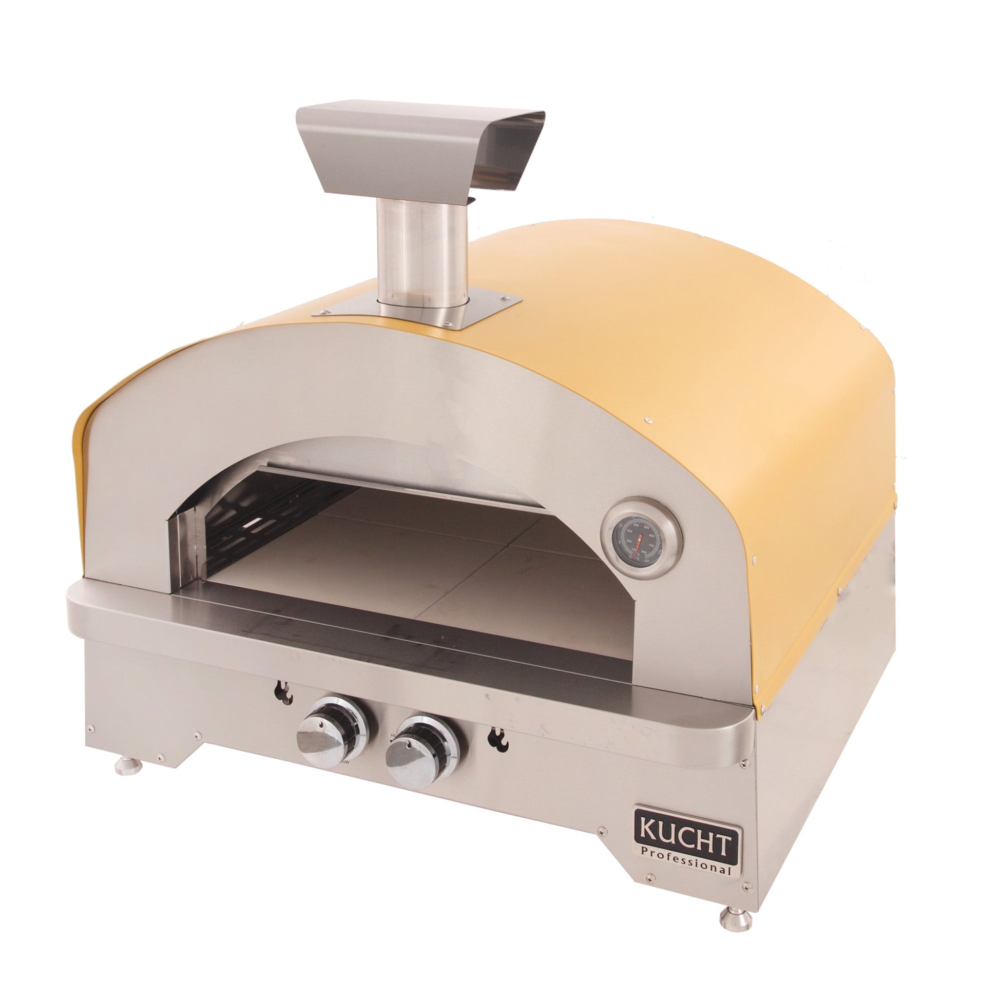 Kucht Napoli Yellow Propane Gas Countertop Pizza Oven With All-Weather Cover