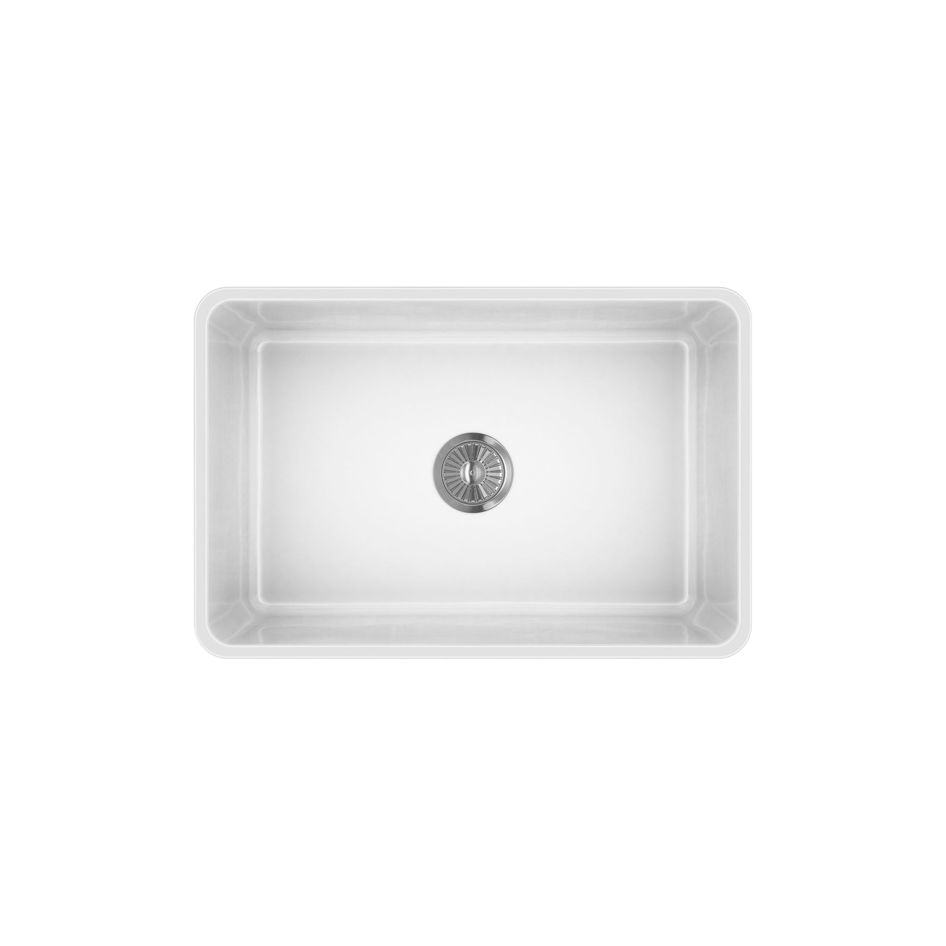 LaToscana 27" White Single Bowl Farmhouse Apron-Front Reversible Fireclay Rectangular Kitchen Sink