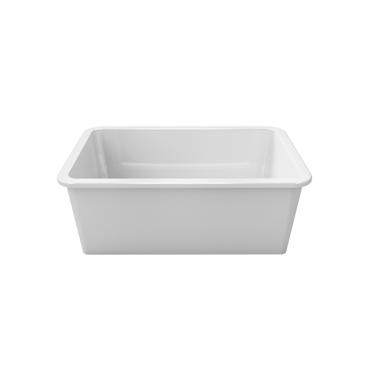 LaToscana 30" White Single Bowl Drop-in/Undermount Fireclay Rectangular Kitchen Sink