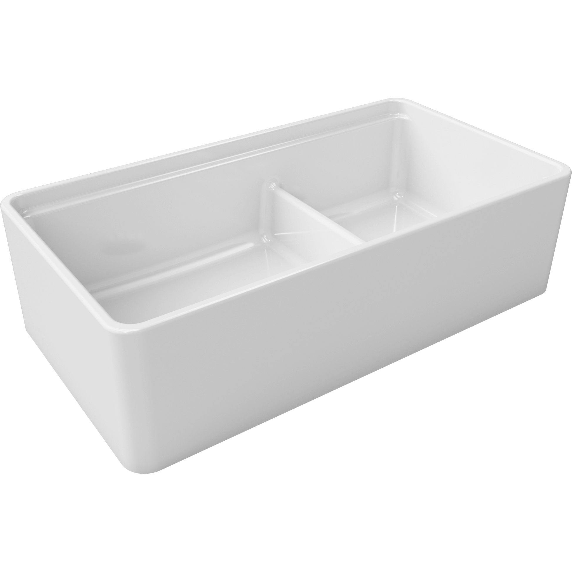 LaToscana 36" Matte Black Double Bowl Farmhouse Reversible Fireclay Rectangular Kitchen Sink