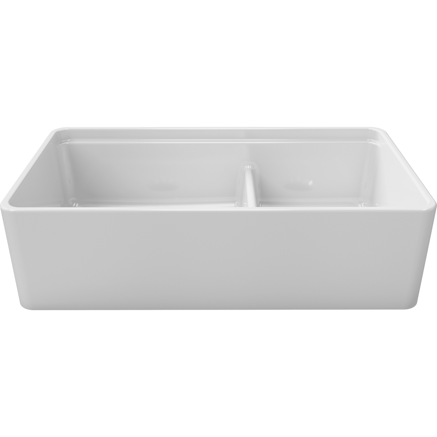 LaToscana 36" Matte Black Double Bowl Farmhouse Reversible Fireclay Rectangular Kitchen Sink