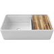 LaToscana 36" Matte Black Double Bowl Farmhouse Reversible Fireclay Rectangular Kitchen Sink