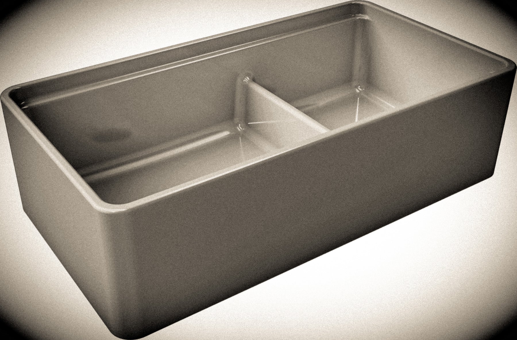 LaToscana 36" Matte Black Double Bowl Farmhouse Reversible Fireclay Rectangular Kitchen Sink