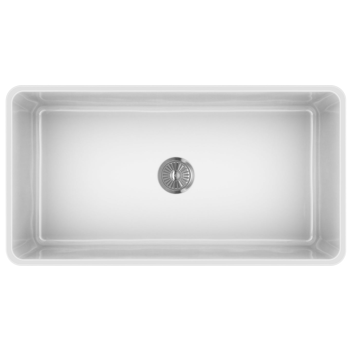 LaToscana 36" White Single Bowl Farmhouse Apron-Front Reversible Fireclay Rectangular Kitchen Sink