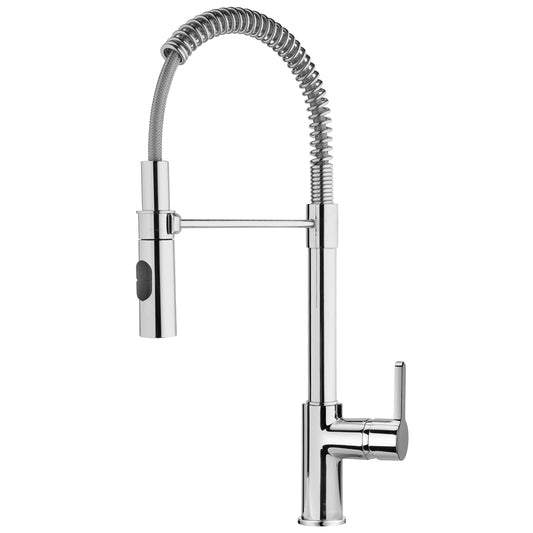 LaToscana Arena Brushed Nickel Single-Hole Spring Spout Kitchen Faucet