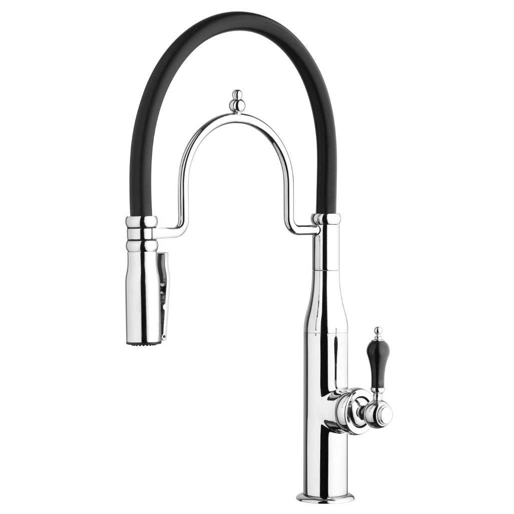 LaToscana Botticelli Polished Chrome Single Handle Pull-Out Kitchen Faucet With Silicon Spout
