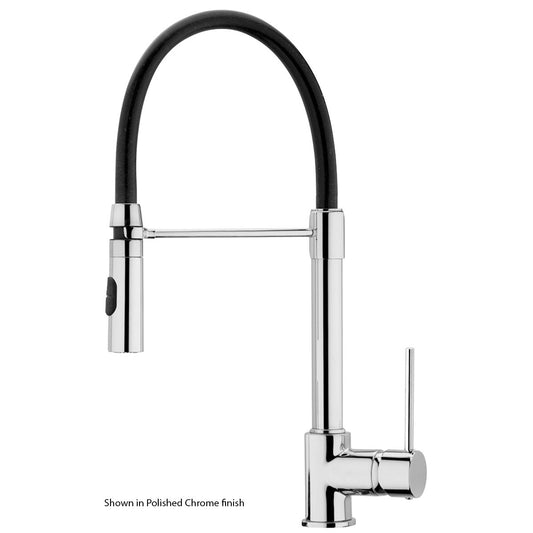 LaToscana Brushed Nickel Single Hole Pull-Out Spray Kitchen Faucet With Silicon Spout