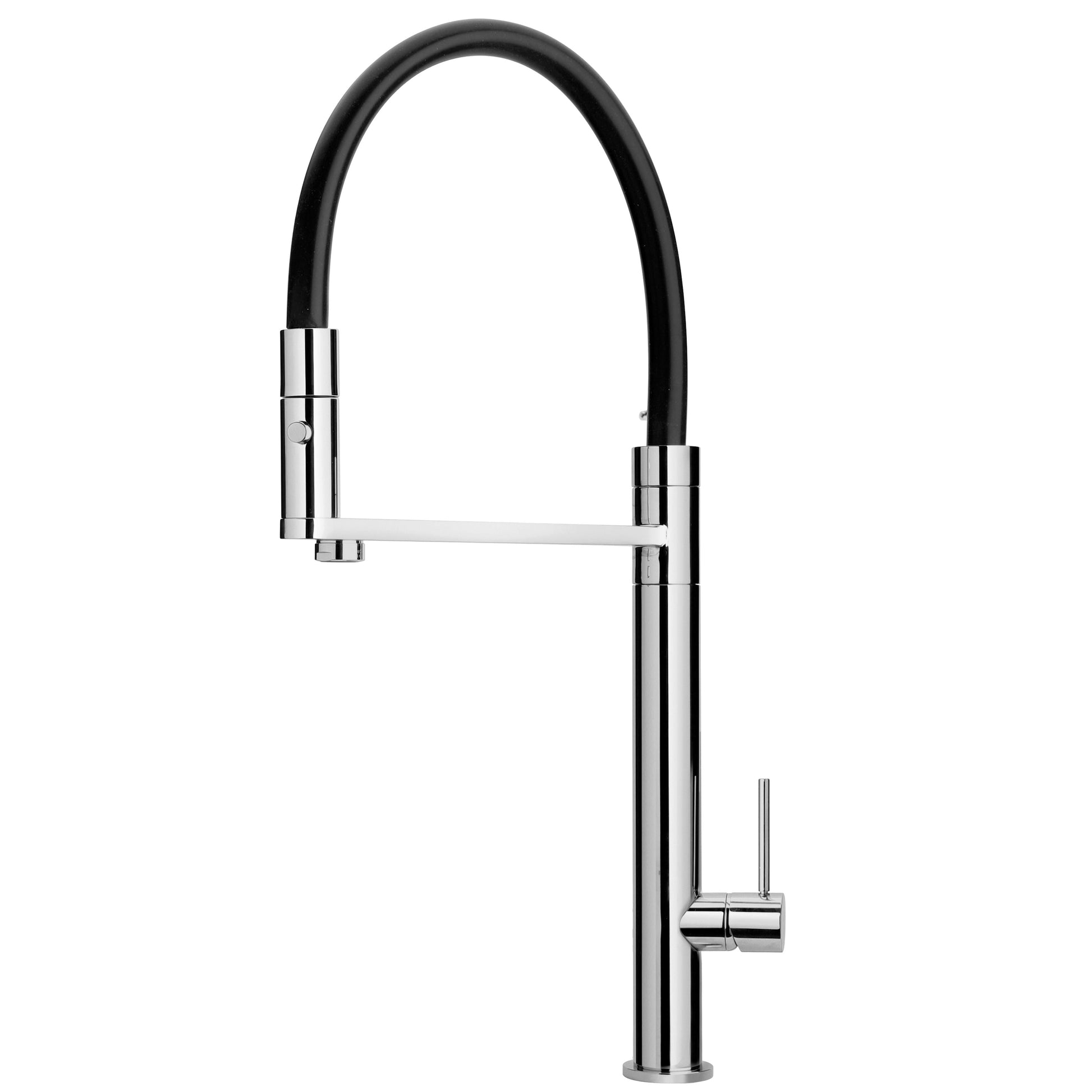LaToscana Chrome Single Hole Pull-Out Spray Kitchen Faucet With Silicon Hose