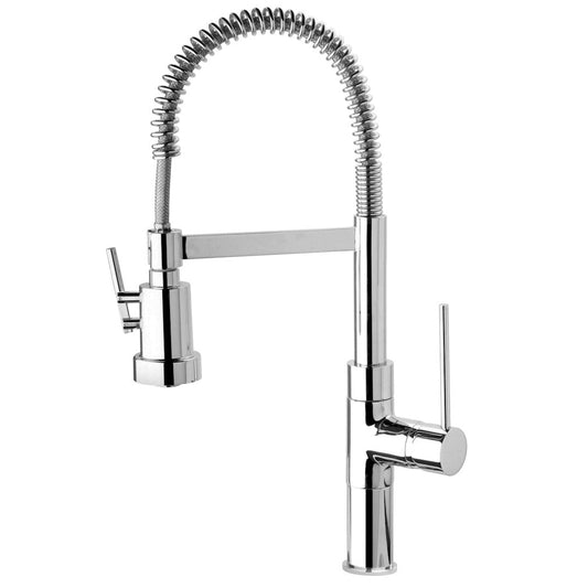 LaToscana Mini Marylin Chrome Single Hole Pull-Out Kitchen Faucet With Spring Spout