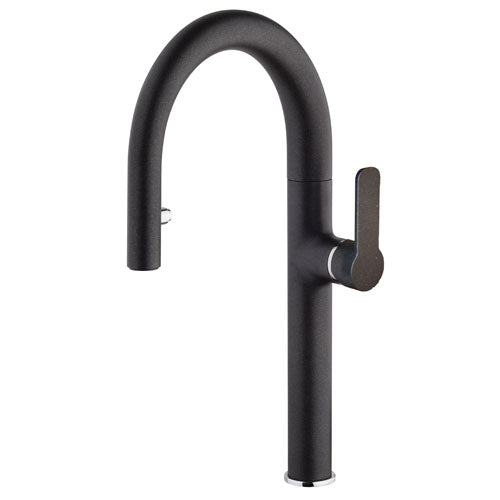 LaToscana Nove Matte Black Single Handle Pull-Down Sprayer Kitchen Faucet