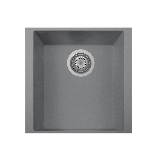 LaToscana Plados 16'' x 17'' x 8" Titanium Single Bowl Granite Undermount Kitchen Sink