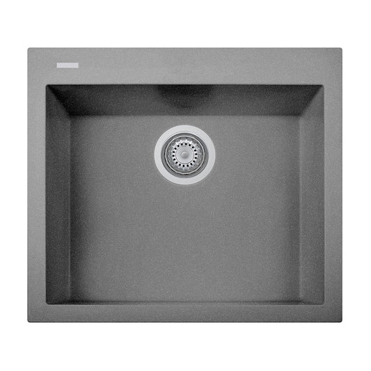 LaToscana Plados 23" x 20" x 8" Titanium Single Bowl Granite Drop-in Kitchen Sink