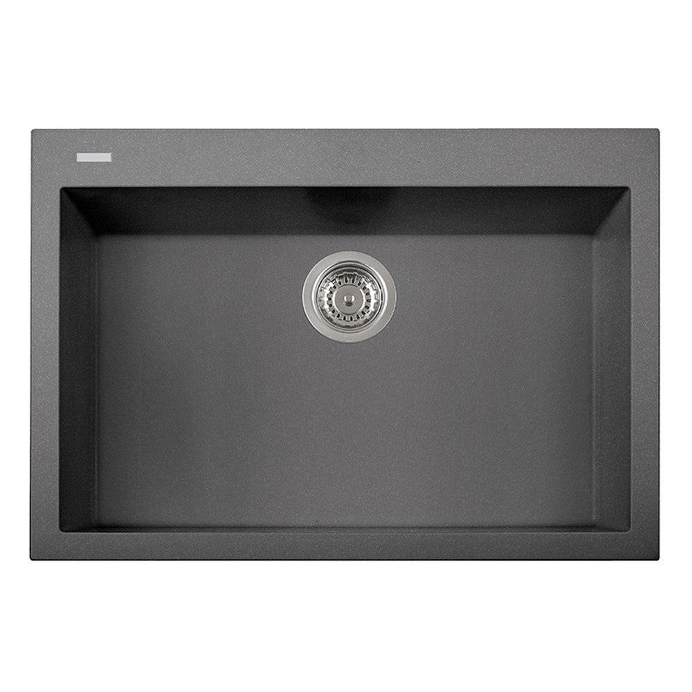 LaToscana Plados 30" x 20" x 8" Titanium Single Bowl Granite Drop-in Kitchen Sink