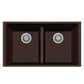 LaToscana Plados 33" x 19" x 10'' Brown Double Bowl Granite Undermount Kitchen Sink for 36'' Cabinet