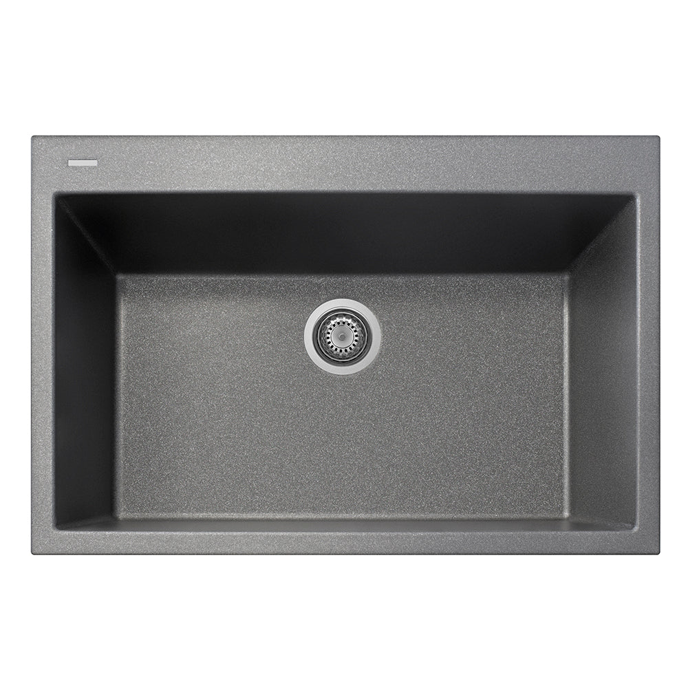 LaToscana Plados 33" x 22" x 10" Titanium Single Bowl Granite Drop-in Kitchen Sink