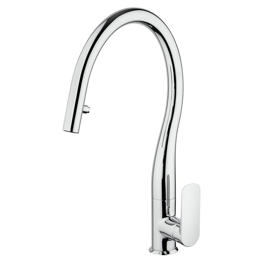 LaToscana Swan Polished Chrome Single Handle Pull-Down Spray Kitchen Faucet