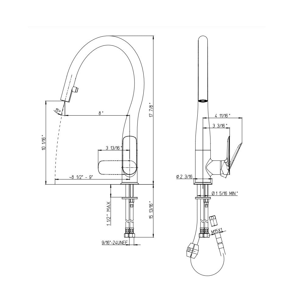 LaToscana Swan White Metallic Single Handle Pull-Down Spray Kitchen Faucet