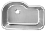 Lancer 70/30 Shaped Large Single 31" Stainless Steel Kirchen Sink by Chemcore Industries
