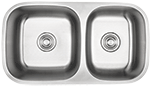 Lancer Dual Bowl 60/40 32" Stainless Steel Kirchen Sink by Chemcore Industries
