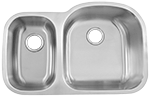 Lancer Dual Bowl Reverse 30/70 32" Stainless Steel Kirchen Sink by Chemcore Industries