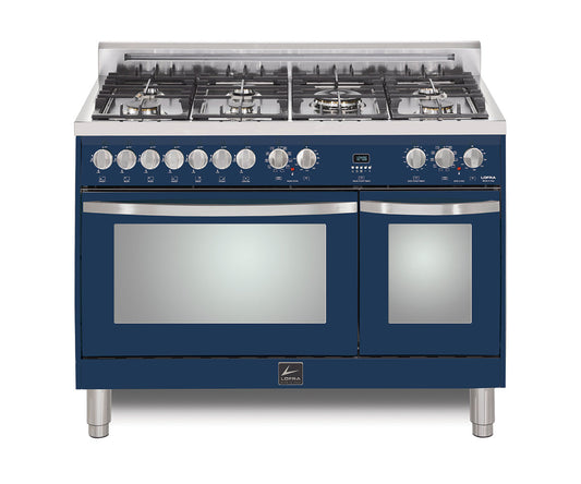 Lofra Curva 48" Blue Dual Fuel Double Oven Range