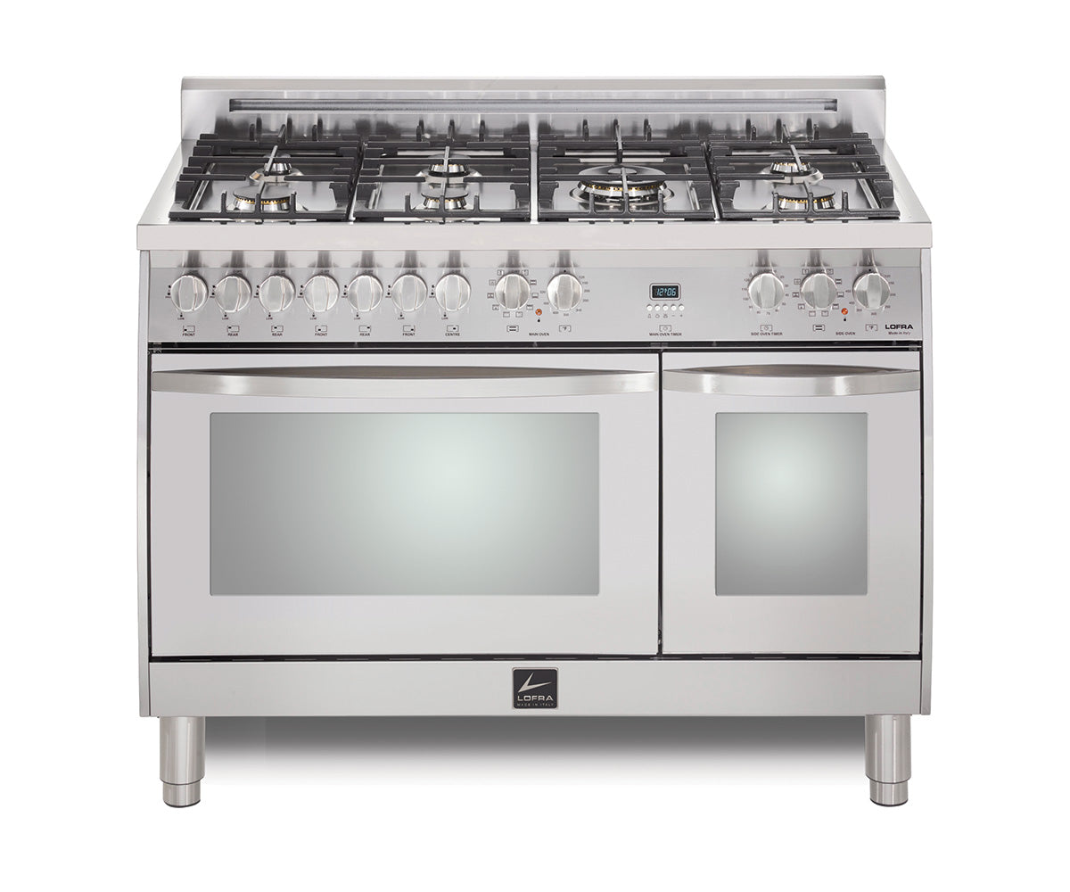 Lofra Curva 48" Stainless Steel Finish & Trim Dual Fuel Double Oven Range