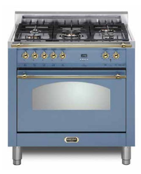 Lofra Dolcevita 30" Lavender Brass Trim Dual Fuel Range