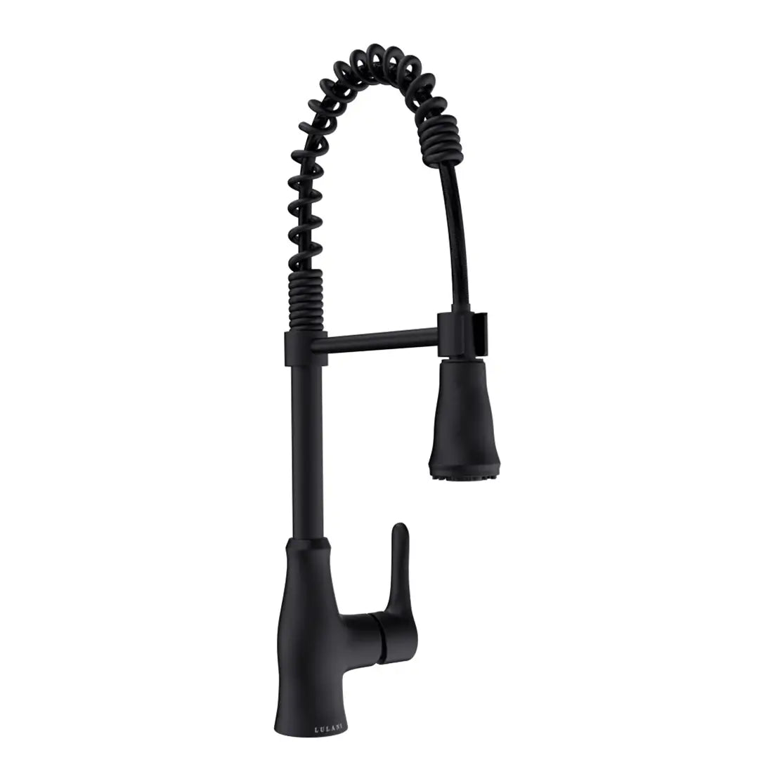 Lulani Bora Bora Matte Black 1.8 GPM Single Handle 3-Function Pull-Down Spray Head 360 Swivel Spout Faucet With Baseplate