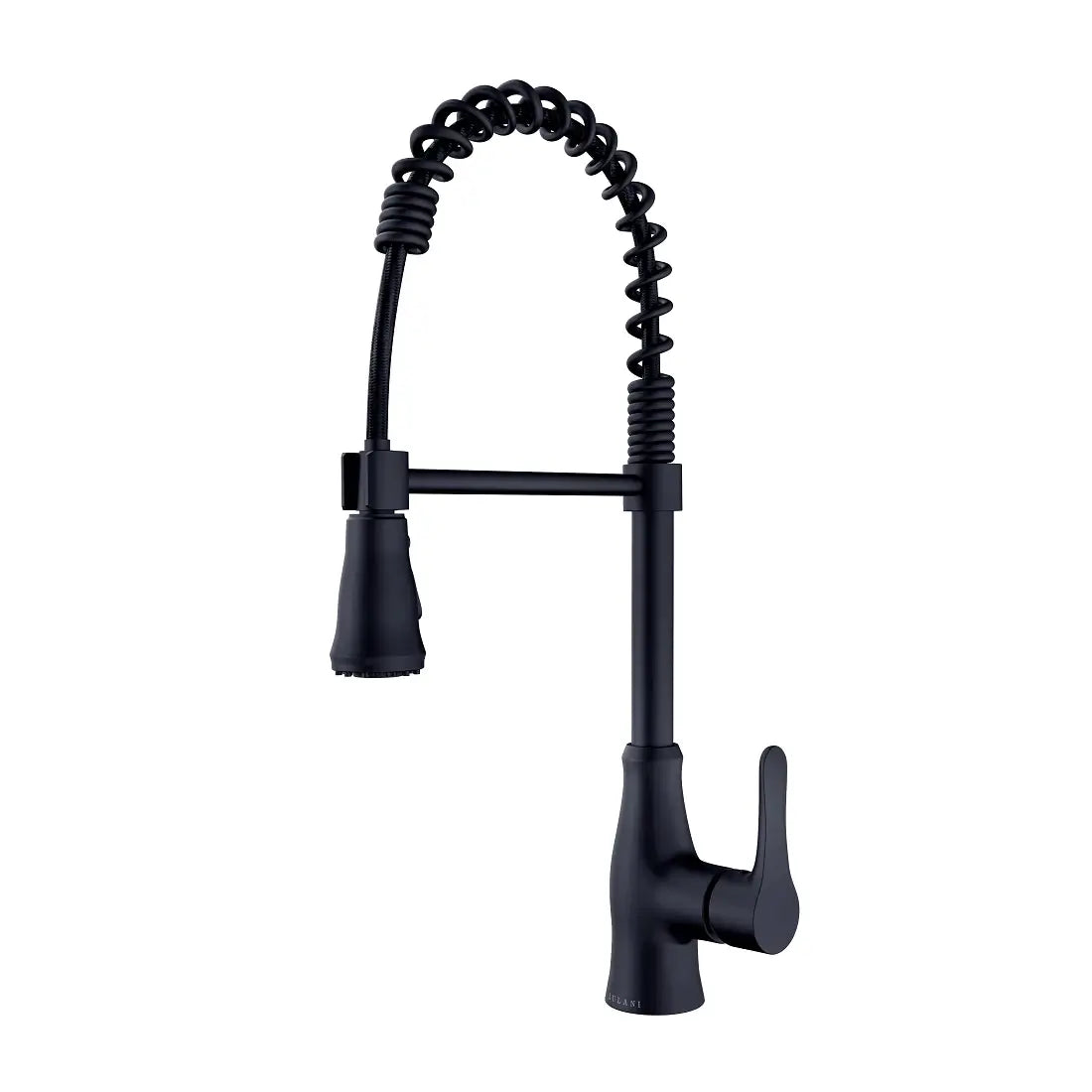 Lulani Bora Bora Matte Black 1.8 GPM Single Handle 3-Function Pull-Down Spray Head 360 Swivel Spout Faucet With Baseplate