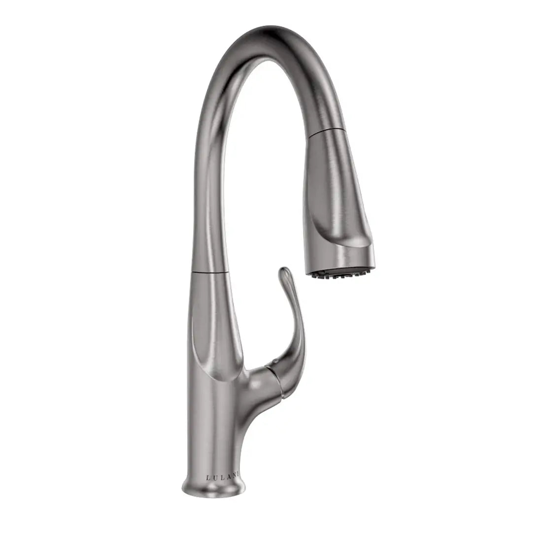 Lulani Kauai Brushed Nickel 1.8 GPM Single Handle 3-Function Pull-Down Spray Head 360 Swivel Spout Faucet With Baseplate