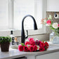 Lulani Kauai Matte Black 1.8 GPM Single Handle 3-Function Pull-Down Spray Head 360 Swivel Spout Faucet With Baseplate