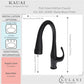 Lulani Kauai Matte Black 1.8 GPM Single Handle 3-Function Pull-Down Spray Head 360 Swivel Spout Faucet With Baseplate