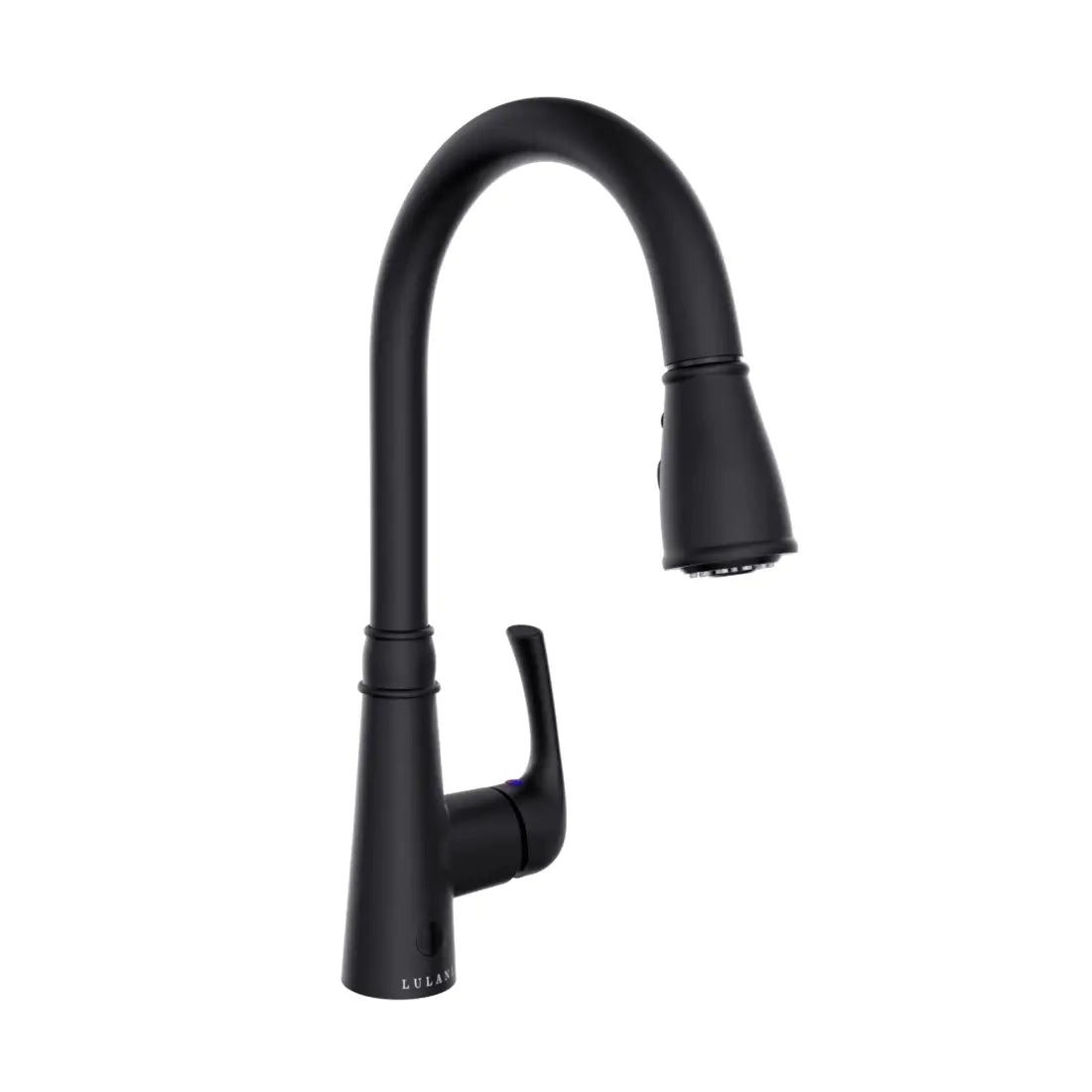 Lulani Moorea Matte Black 1.8 GPM Dual Sensor Single Handle Pull-Down Faucet With Baseplate